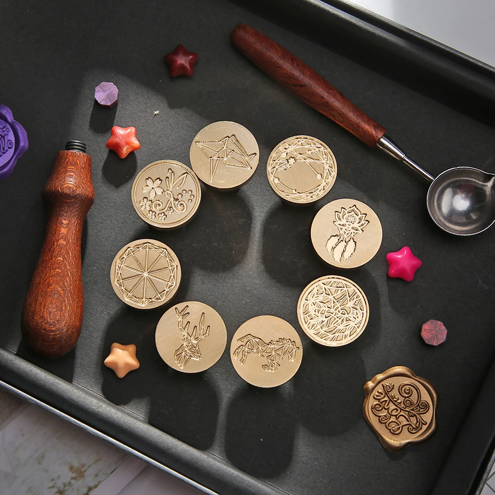 

Wood Handle Paint Seal Stamp Retro DIY Envelope Wax Sealing Stamp Classic Wedding Invitations Post Decor Hobby Tools