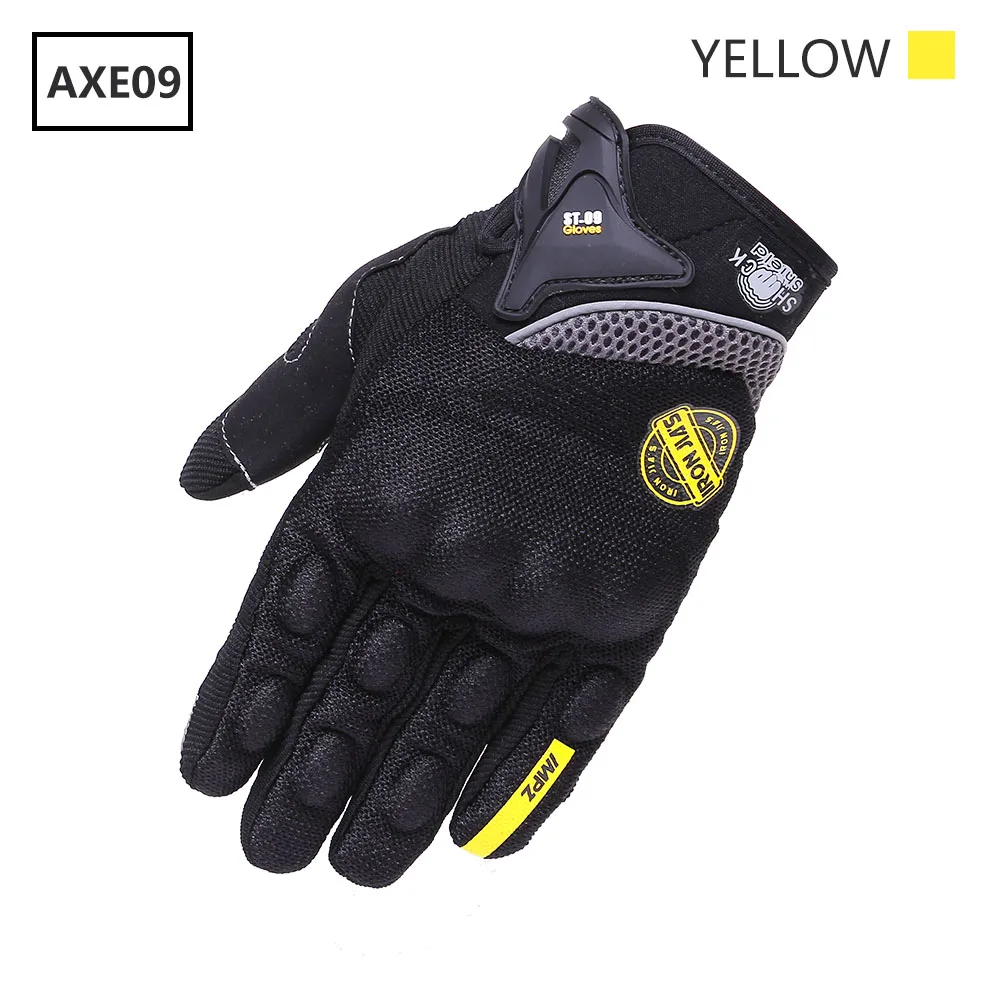 Мотоциклетные защитные перчатки с сенсорным экраном Дышащие носки Guantes Moto Luvas Alpine Cross Stars Gants Moto Summer Guant - Цвет: AXE09 Yellow