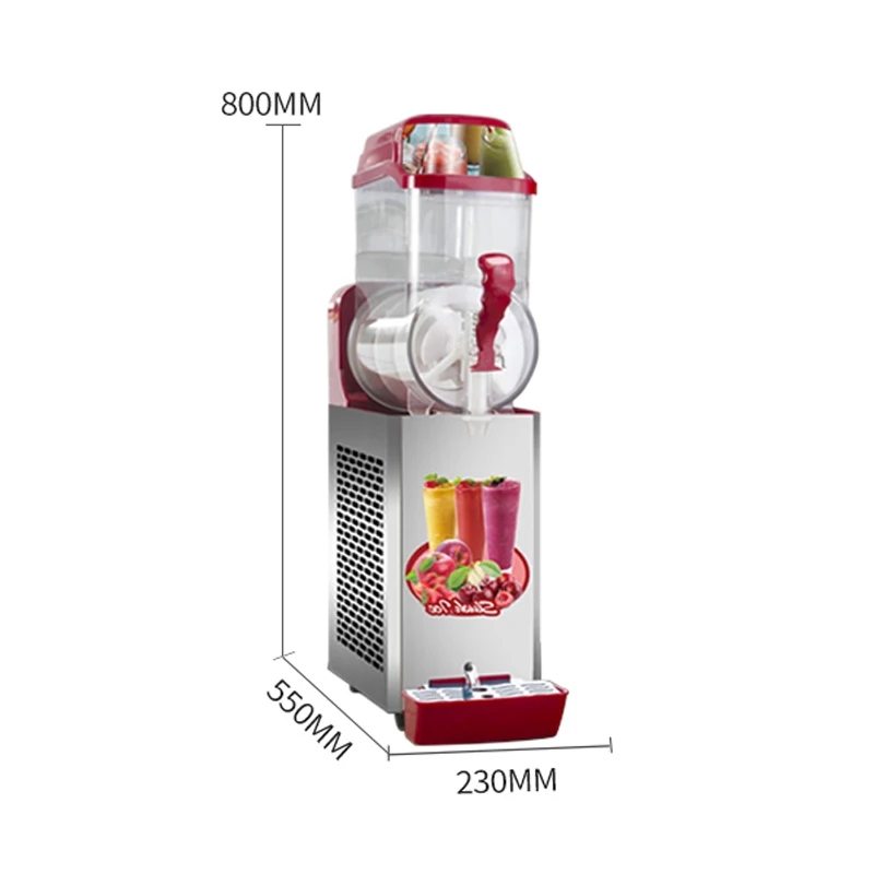 

Commercial Snow Melting Machine 1 Tank Ice Slush Machine Cold Drink Maker Smoothies Granita Machine 12L