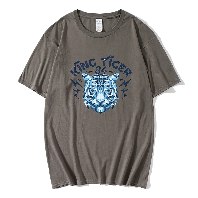 

Men's Summer Short Sleeve 2021 New T-Shirt Tiger Head Print Streetwear Multi-color Optional Partial National Free Shipping