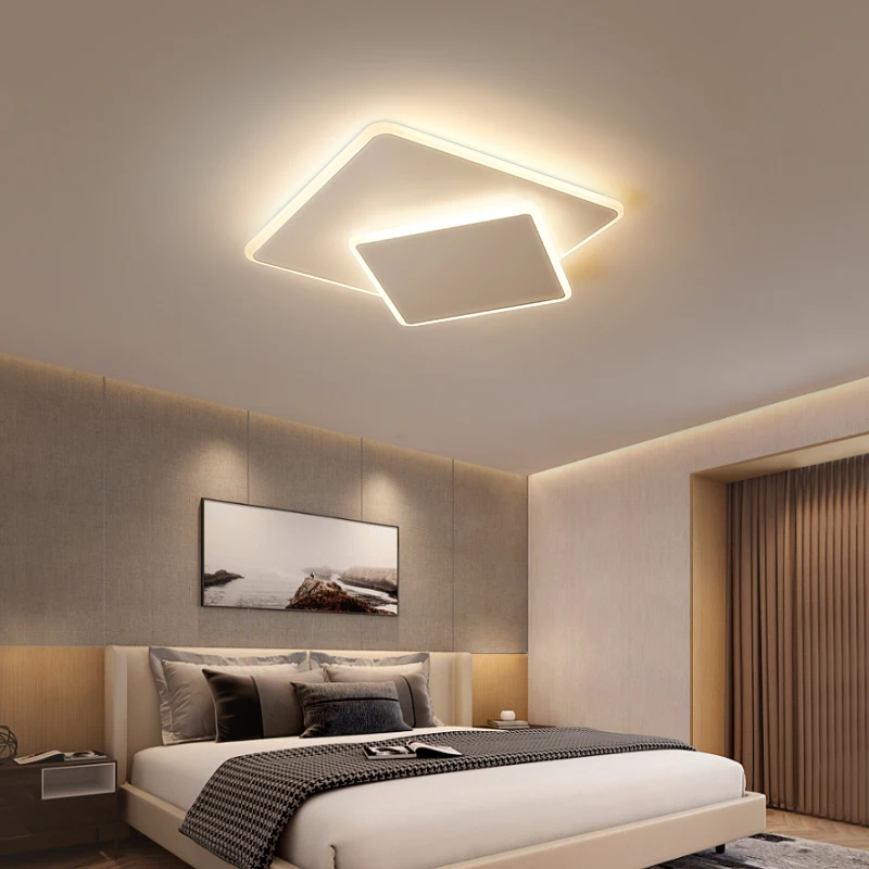 

LED Ceiling Light Modern Square Living Room Lamp Home Master Bedroom Room Study Led Ceiling Light Room Lamps for Living Room