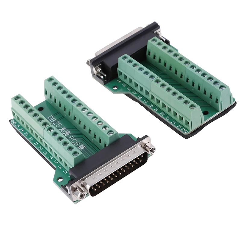 DB25 D SUB женский 25Pin Plug Breakout печатной платы 2 ряда терминалы инструменты для