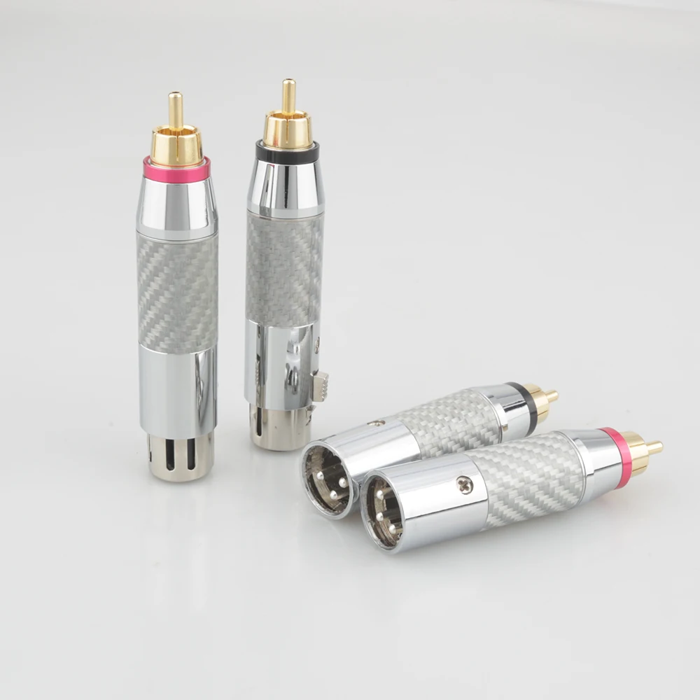 Сбалансированный штекер из углеродного волокна XLR RCA Hi Fi 3 контактный гнездовой