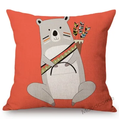 N289-8 Милый мультфильм Животные медведь олень Лев Жираф украшение детской комнаты Лесной детский артистический диван льняная наволочка - Цвет: N289-8