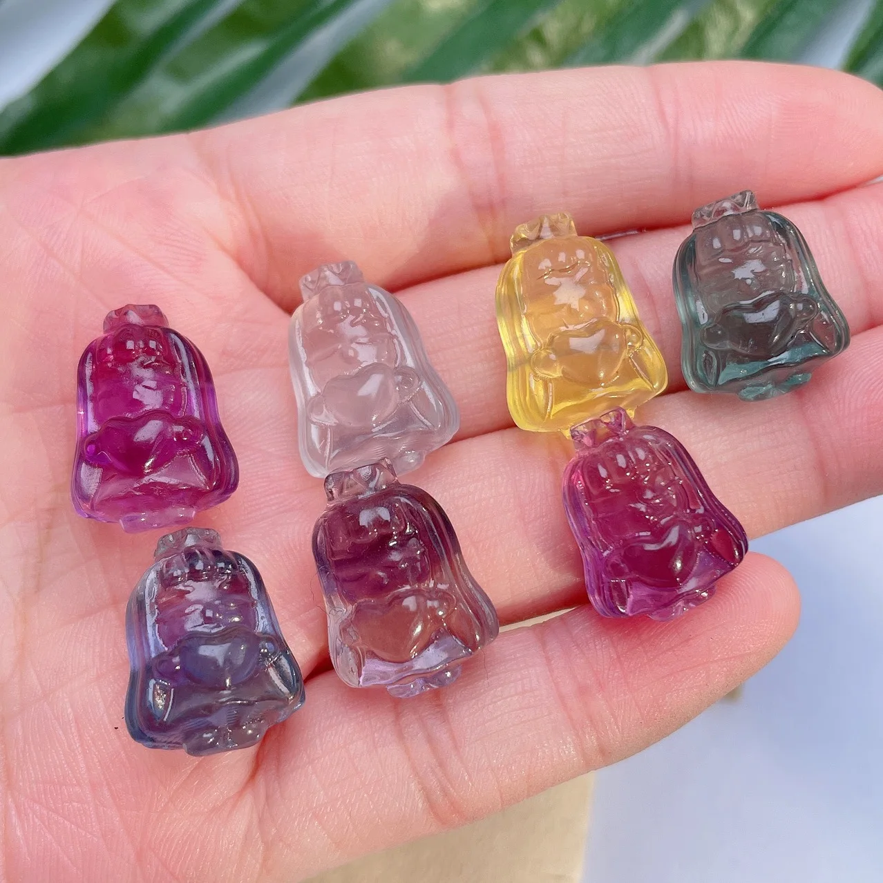 

10PCS Natural colored fluorite carved little princess pendant Healing Energy Gem DIY Accessories for jewelry making wholesale