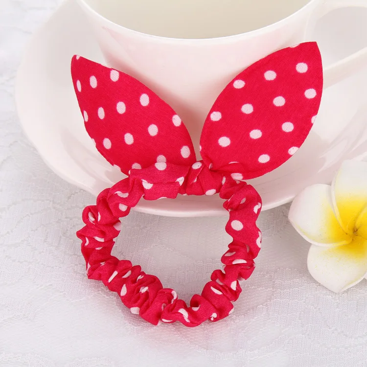 3 pcs/lot Rabbit Ears Hair Band Children Kids Accessories Elastic For Women Girl Rubber Polka Dot Rope |