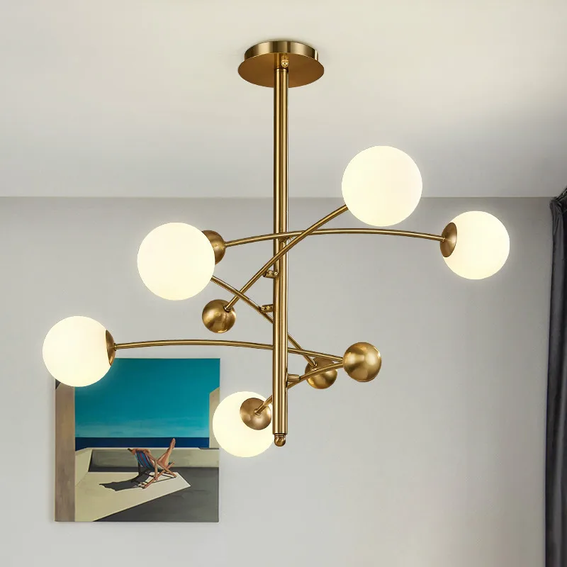 

Nordic Luxury Copper Body G9 Led Chandelier 5 Light Rotatable Arms Led Pendant Chandelier Lighting Foyer Brass Chandelier Lamp