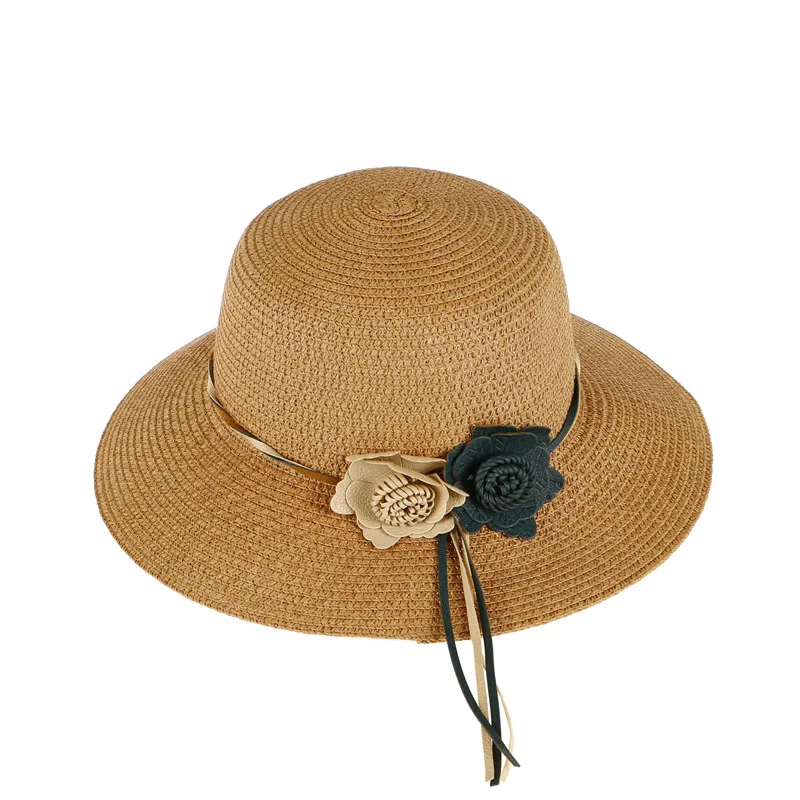 

Hat Women Summer Floral Bow Straw Hat Fashion Sunbonnet Beach Sun Protection Hat Folding Sun Hat
