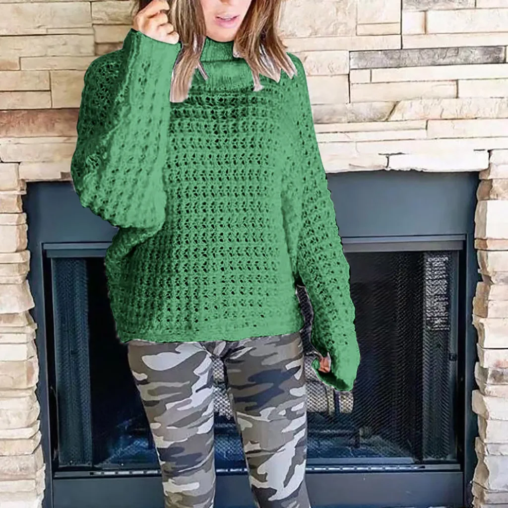 Women's Sweater Winter Pullovers Loose Sweaters Solid Casual Maglione Long Sleeve Turnleneck sueter mujer invierno D18 | Женская