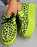 ins trend fashion women sneakers platform flat heel leopard zebra height increasing cool goth muffin shoes ladies female whosale
