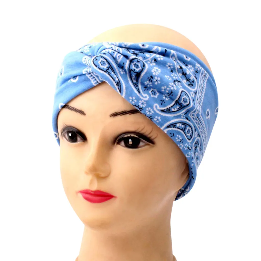 Женские трикотажные повязки бандана богемный шарф квадратный головной убор