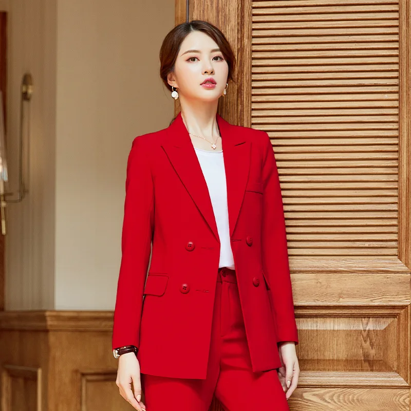 Women's suit new fashion temperament long-sleeved + nine pants solid color loose female dress uniforms West 2 sets |
