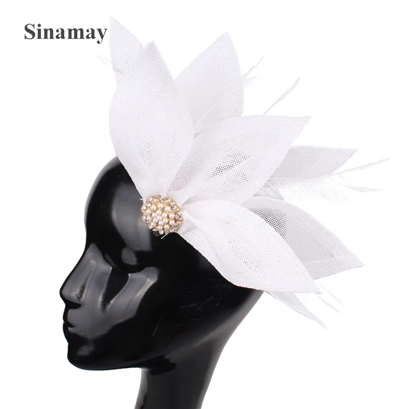 

Великолепные женские вечерние головные уборы с перьями заколки для волос вуалетки аксессуары для волос официальное платье Свадебные шляпы