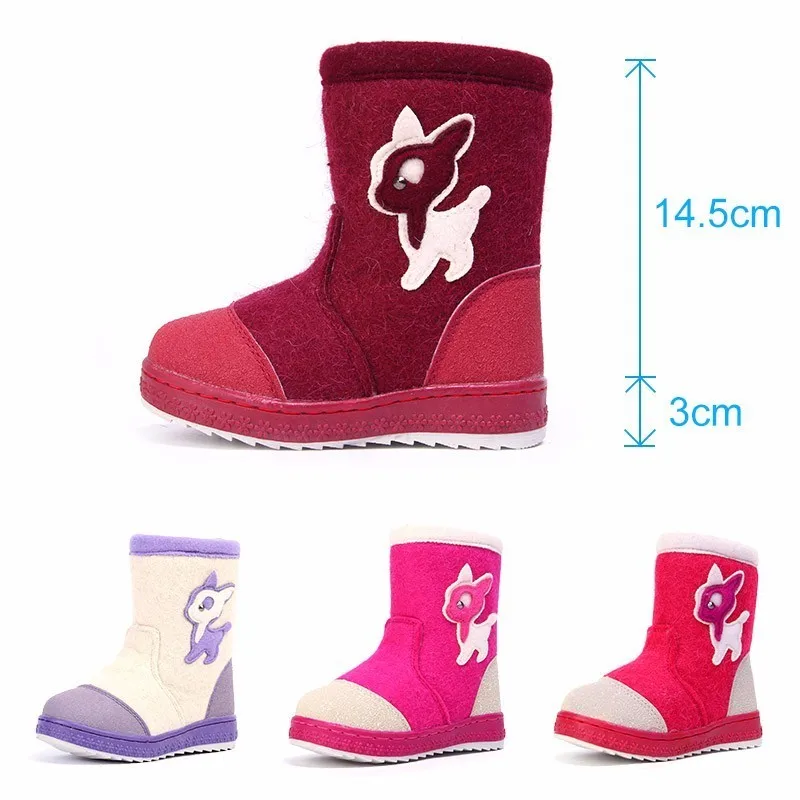 MMNUN Baby Boots For Girls Felt Children Shoes Winter warm boots baby Size 23 28ML9428|Сапоги| |