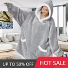 Беспроводные свободные толстовки с капюшоном синие топы для одеяло с рукавами толстовки с длинными рукавами для женщин зимние толстовки с капюшоном со стразами на кармане; Халат Casaco Feminino