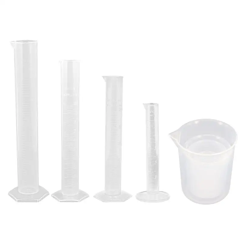 

1 Set of Useful Transparent Measuring Cylinder and Beaker Laboratory Supplies for Home