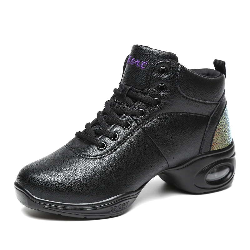 Sapato feminino zapatos mujer Новинка осени Для женщин теннисные туфли высокое качество кожаные спортивные кроссовки амортизацию Фитнес кроссовки - Цвет: Черный