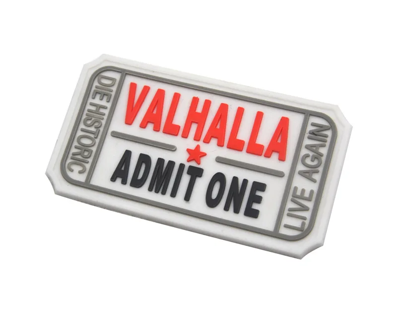 PVC Ticket to Valhalla admit one patches Military Hook back Vikings Morale armband tactical army badge DIY for vest | Дом и сад