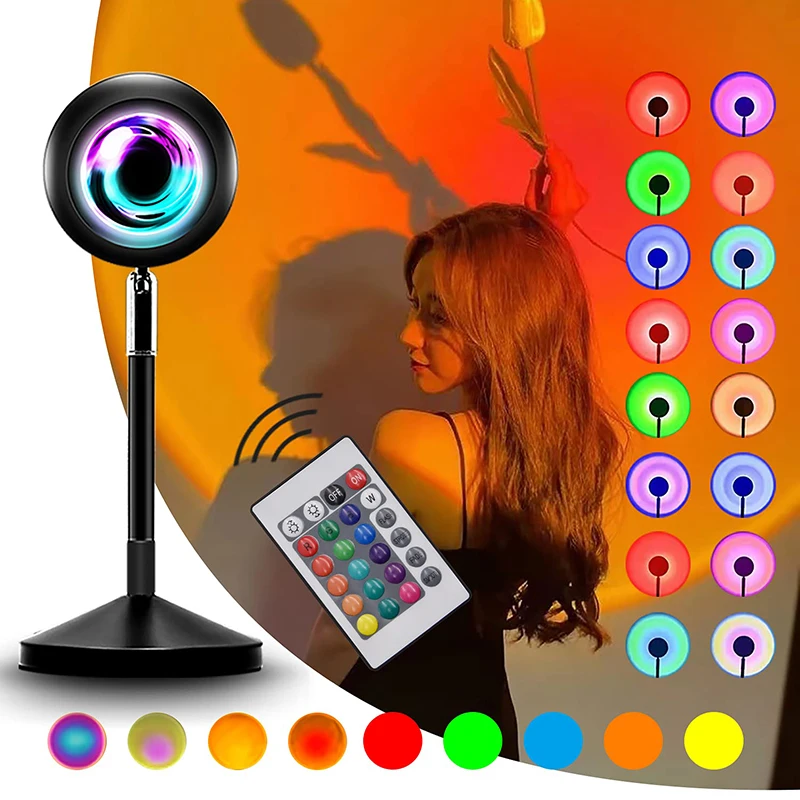 Закат лампа USB 16 цветной проектор светильник свет комната Спальня Декор бар