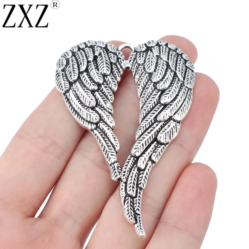 ZXZ 5 шт. тибетские серебряные большие крылья ангела для изготовления ювелирных