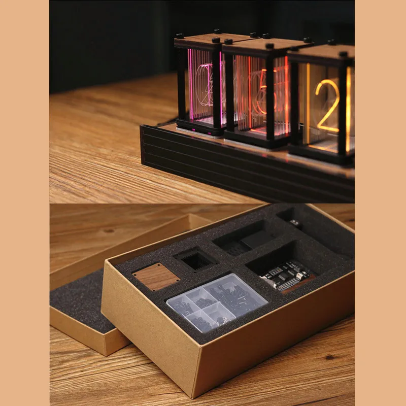 Псевдо светящиеся часы RGB в стиле ретро цифровые Quasi Diy светодиодный рабочий стол