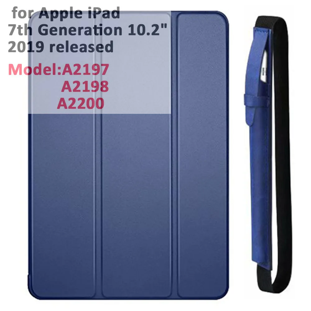 for 10.2 blue pencil Для iPad Air 3-го поколения 10,5 чехол Smart Cover Trifold Stand мягкая задняя крышка для iPad Air 3 10,5 дюймов 10,2 7th Автоматический Режим сна/пробуждения - Цвет: for 10.2 blue pencil