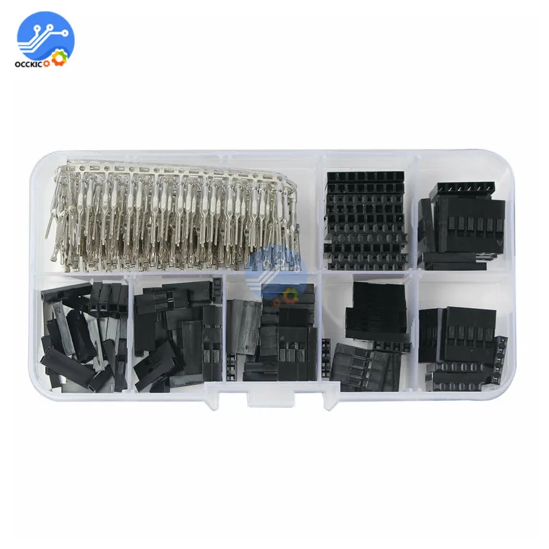 310 шт./корт. 2 54 мм Штекерный разъем 1/2/3/4/5/6/8pin Dupont Wire Jumper Pin Header розетки