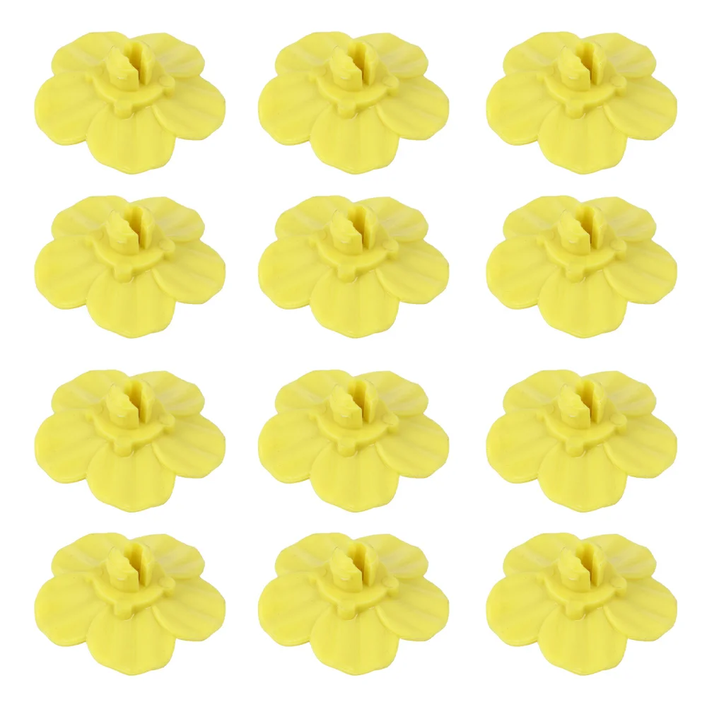 

12pcs Yellow Replacement Flower Feeding Ports Bird Feeder Flowers Outlet Decor