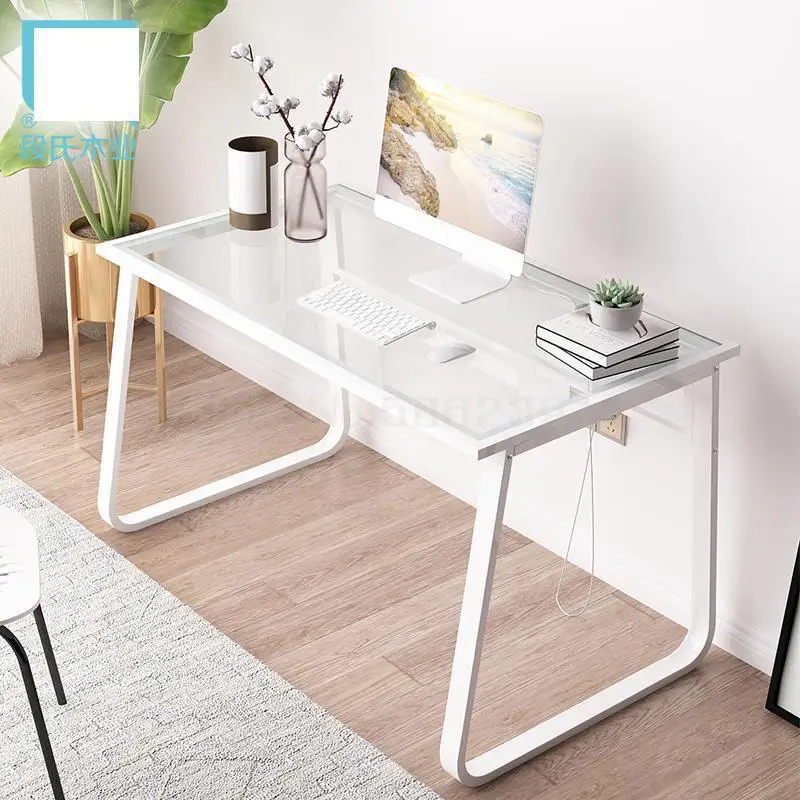 Современный Настольный компьютер закаленный стеклянный стол простой