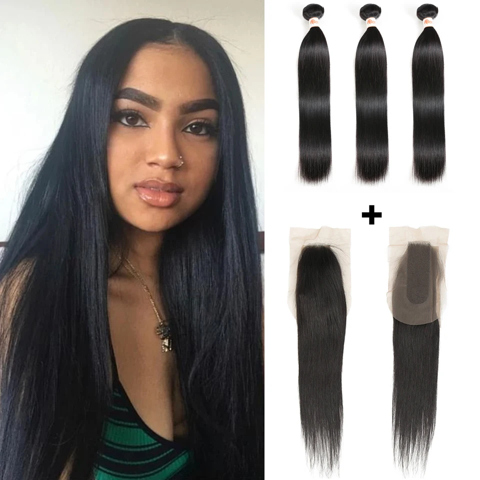 

Застежка и пряди волос Remy Forte 2x6, 100%, бразильские пупряди волос, прямые пряди волос с застежкой, 28 дюймов