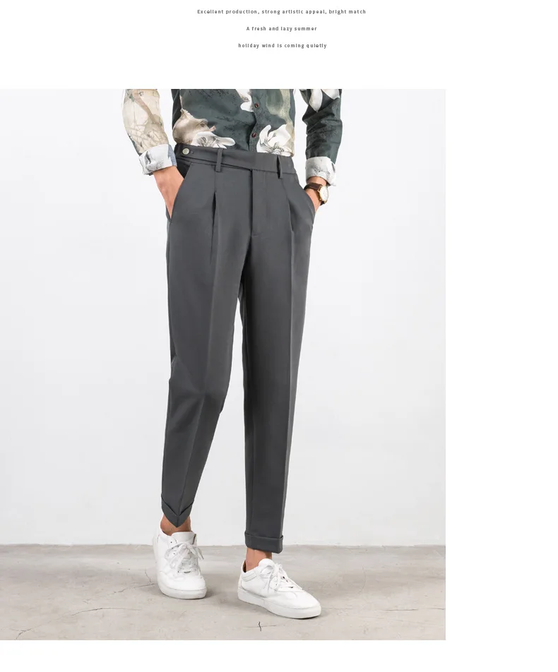 Zogaa Весна Осень Мужчины Платье Брюки для бизнес на каждый день Slim Fit лодыжки длина Pantalon Homme Твердые строгие брюки костюм брюки Новинка
