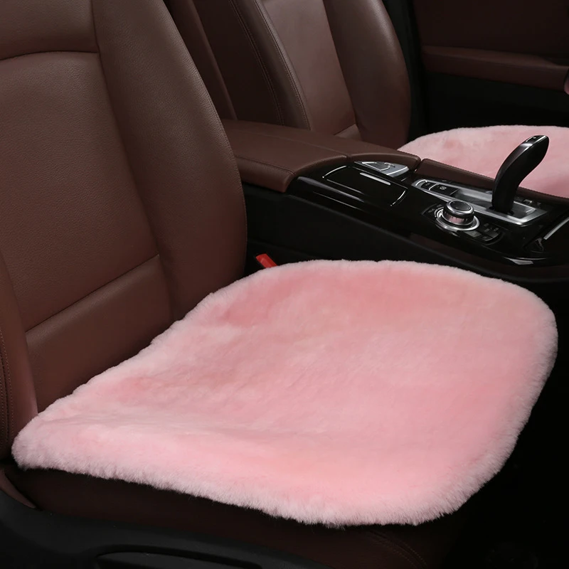 

Universal Sheepskin Car Seat Covers for Women Girls Pink Automobile Interior Decoration Accessories for Audi A1 A3 8P A4 A5 A6