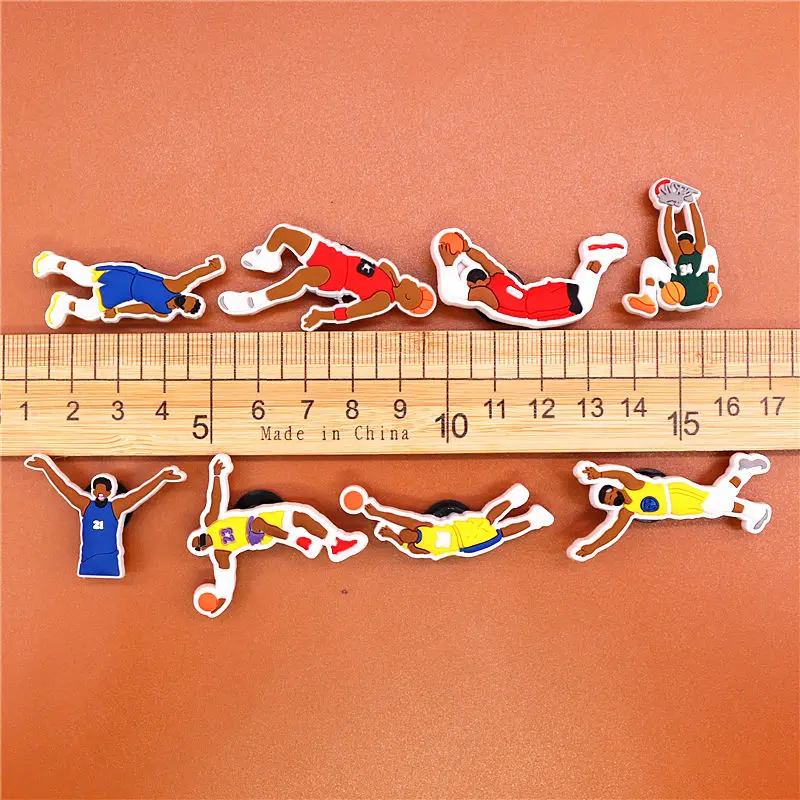 Drop Shipping 1pcs Basketball All-Star Shoe Charms Accessories Westbrook Embiid PVC Shoes Buttons Curry Sandals Charm Decoration