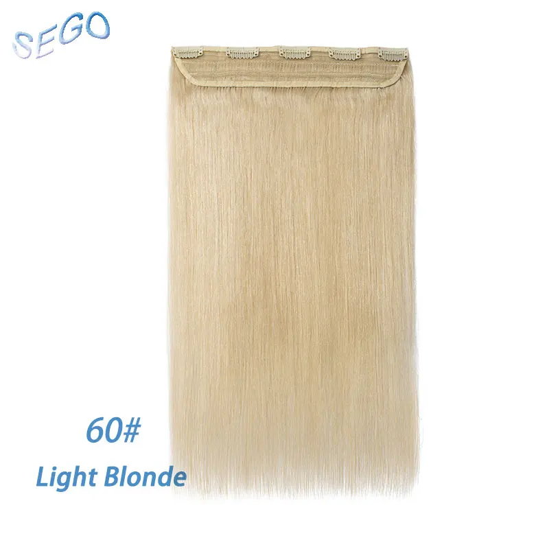 #60 SEGO 1"-22" 80 г-100 г, Одна Деталь настоящие человеческие волосы для наращивания 1 p/w 5 клипс, Non-Волосы remy шт Прямые бразильские волосы - Цвет: #60