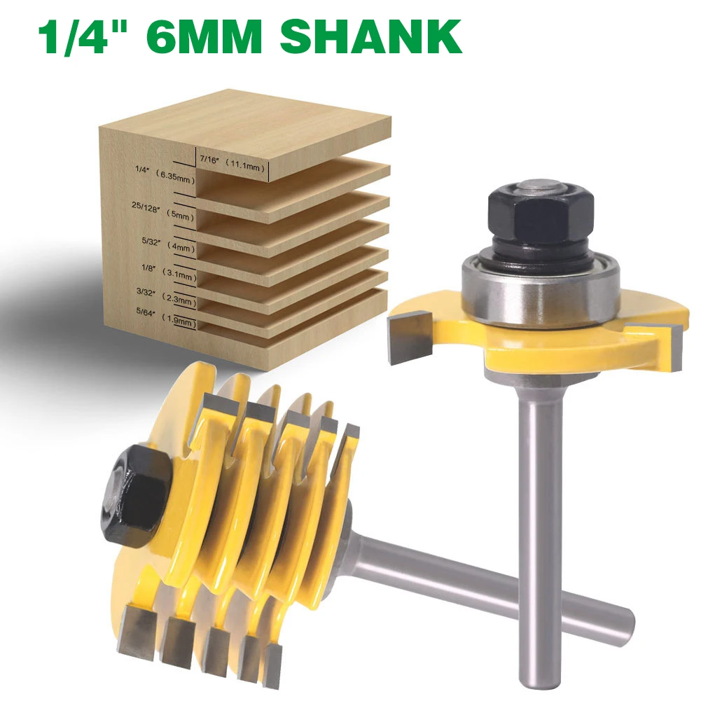 

Фреза для деревообработки, 2 шт./компл., 1/4 дюйма, 6 мм, 6,35 мм, 6 шт.