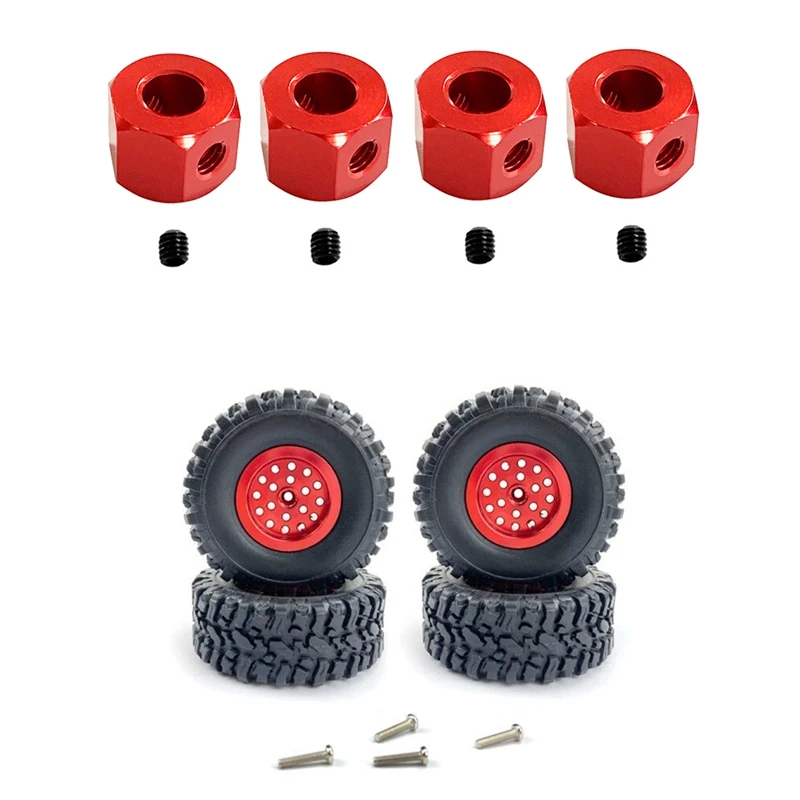 

Набор шин для обода колеса радиоуправляемого автомобиля с 4 металлическими комбайнерами от 5 до 12 мм и шестигранным адаптером