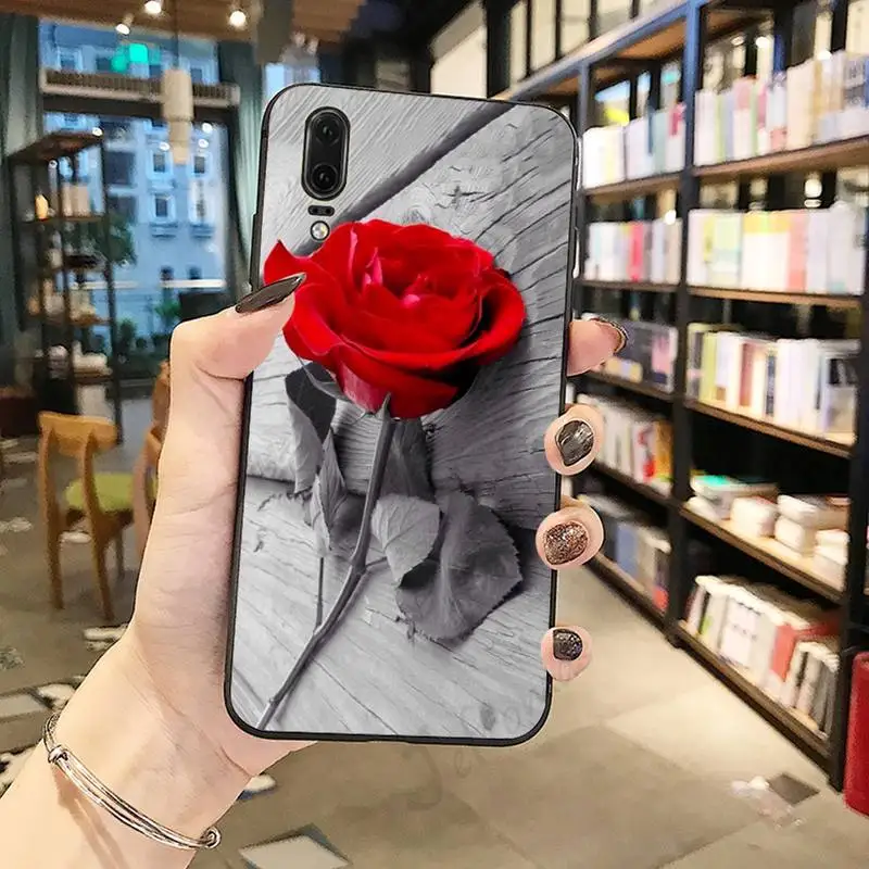

Flower red rose flower shell Phone Case For Huawei honor Mate P 10 20 30 40 Pro 10i 9 10 20 8 x Lite