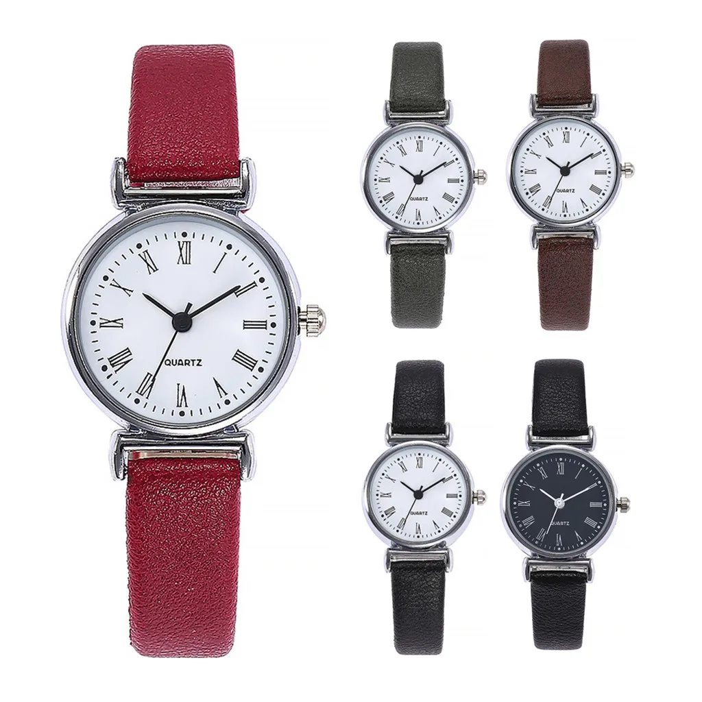 

Women Watches Leather Strap Clock Relogio Feminino Fashion Arabic Numerals Small Dial Quartz Wristwatch Zegarek Damski Reloj 20*