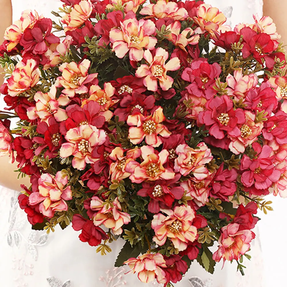 18 головок вишневых цветов Искусственные Красные винные цветы детское дыхание