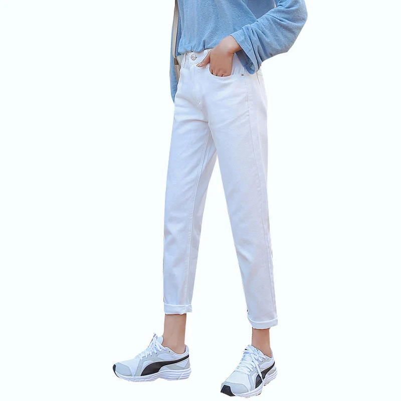 Хлопок белый черный весна 2019 новинка бежевый синий горячая распродажа джинсы для