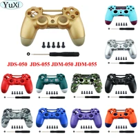 yuxi diy full shell case housing for ps4 controller replacement parts joystick jds 050 jds 055 jdm 050 jdm 055 with screw tool