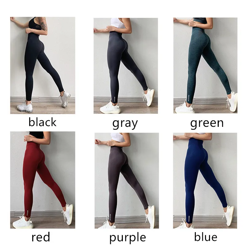 Женские Бесшовные Леггинсы для тренажерного зала штаны йоги с высокой талией