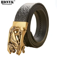new famous designer belts for men high quality automatic belt men leather girdle casual waist strap with dragon pattern buckle