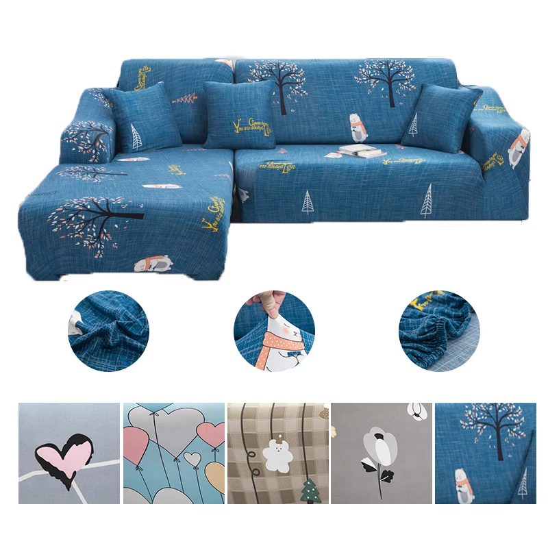 

Modern Printed Anti-dust Sectional Corner L Shape Sofa Cover Chaise Lounge High Quality Spandex Elastic for LivingRoom Slipcover