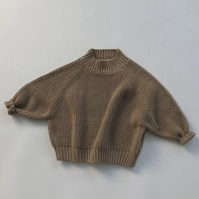 Вязаный пуловер в Корейском стиле для маленьких девочек и мальчиков Детские