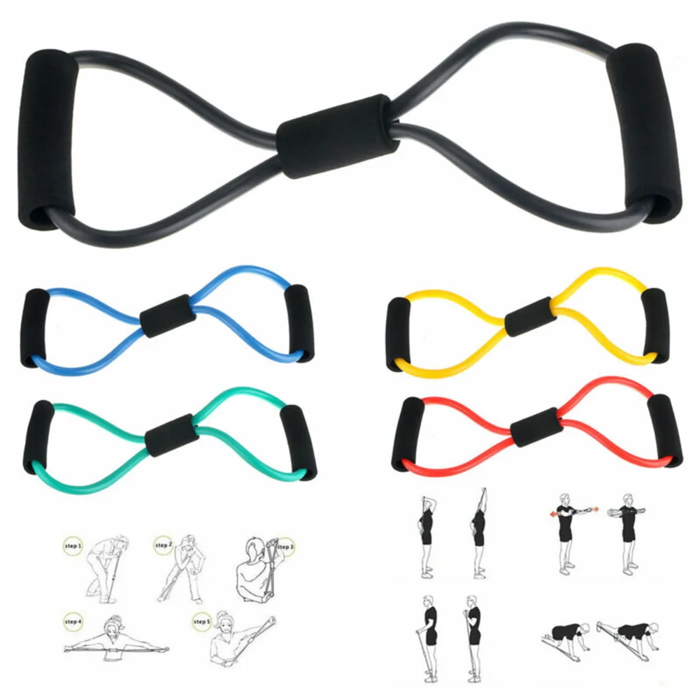 

8 Word Fitness Yoga Gum Resistance Rubber Bands Elastic Band Fitness Equipment Expander Workout Gym Exercise Train Stretch Tape