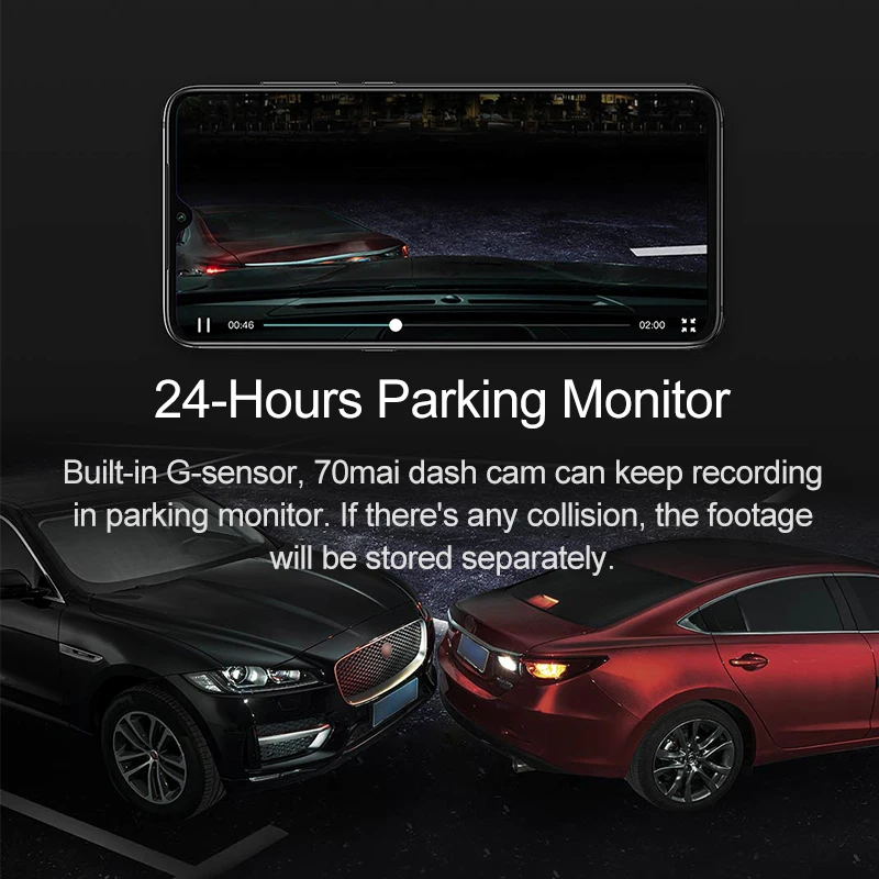 Видеорегистратор 70mai Pro Wi-Fi GPS ADAS 1944P HD ночное видение G-датчик 24-часовой