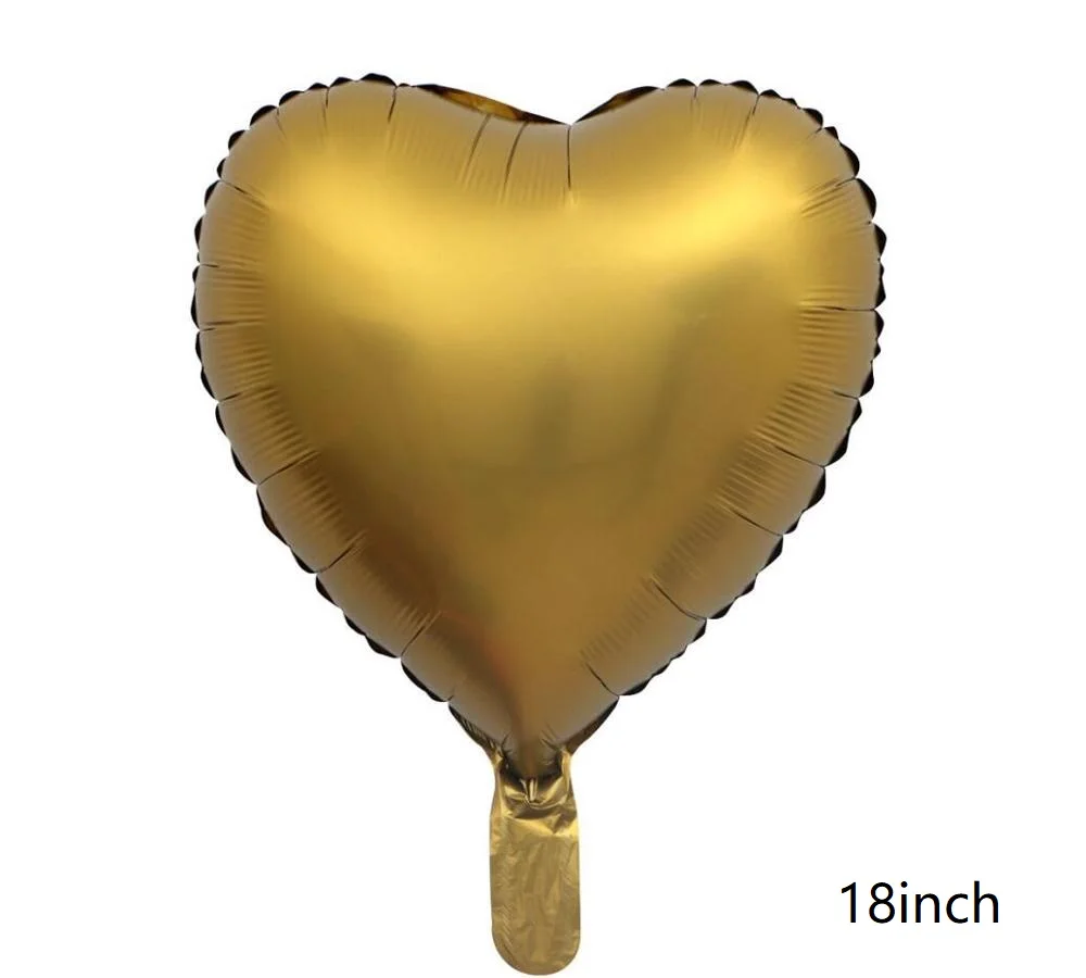 10pcs gold 18 дюймов красный металлик сердце рубиновый Агат красный шар Свадьба комната День Святого Валентина украшения дата 10 ''красный гранат красный шар Вечерние - Цвет: 10pcs gold