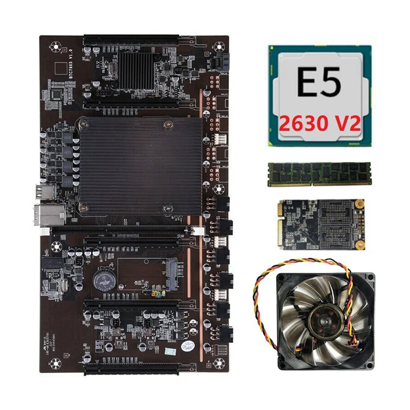 Материнская плата X79 H61 BTC для майнинга 5X PCI-E поддержка 3060 3070 3080 GPU с процессором E5