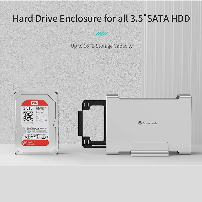 yottamaster dr1c3 35 hddssd case sata3 1 gen2 10gbps max uasp supported 3 5 16tb max type c external hard drive enclosure free global shipping